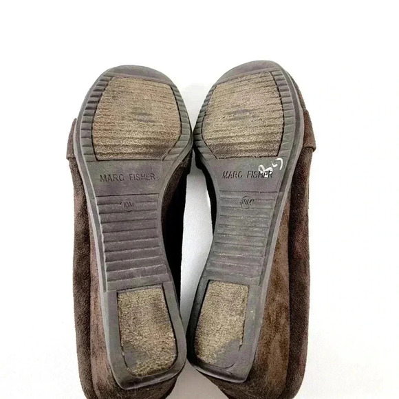 Mark Fisher Chocolate Suede Leather Wedge Loafers - 10 - Picture 9 of 9